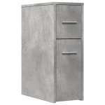 Vidaxl armoire de salle de bain troite avec roulettes gris bton