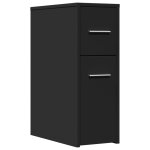 Vidaxl armoire de salle de bain étroite avec roulettes noir Vidaxl armoire de salle de bain étroite avec roulettes noir