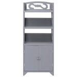 Vidaxl armoire de salle de bain gris 46x24x116 cm bois de paulownia