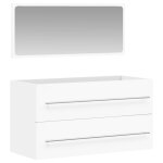 Vidaxl armoire de salle de bain avec miroir blanc bois d'ingnierie