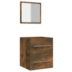 Vidaxl armoire de salle de bain avec miroir ch�ne fum� 41x38, 5x48 cm