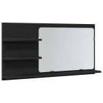 Vidaxl armoire de salle de bain avec miroir en chne noir 90 x 11 x 45 cm bois d'ingnierie