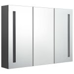 Vidaxl armoire de salle de bain  miroir led 89x14x62 cm gris
