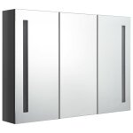 Vidaxl armoire de salle de bain à miroir led 89x14x62 cm gris brillant Vidaxl armoire de salle de bain à miroir led 89x14x62 cm gris brillant