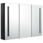 Vidaxl armoire de salle de bain  miroir led 89x14x62 cm noir brillant