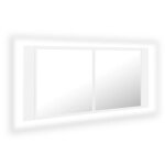 Vidaxl armoire salle de bain � miroir led blanc 100x12x45 cm acrylique
