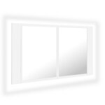 Vidaxl armoire salle de bain � miroir led blanc 80x12x45 cm acrylique
