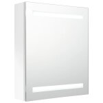 Vidaxl armoire de salle de bain  miroir led blanc brillant 50x14x60cm