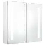 Vidaxl armoire de salle de bain  miroir led blanc brillant 62x14x60cm