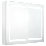 Vidaxl armoire de salle de bain à miroir led blanc brillant 80x12x68cm Vidaxl armoire de salle de bain à miroir led blanc brillant 80x12x68cm
