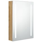 Vidaxl armoire de salle de bain  miroir led blanc et chne 50x13x70cm