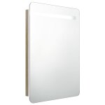 Vidaxl armoire de salle de bain à miroir led blanc et chêne 60x11x80cm Vidaxl armoire de salle de bain à miroir led blanc et chêne 60x11x80cm