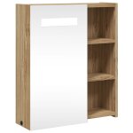 Vidaxl armoire de salle de bain  miroir avec led chne 45x13x52 cm