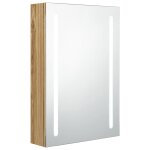 Vidaxl armoire de salle de bain à miroir led chêne 50x13x70 cm Vidaxl armoire de salle de bain à miroir led chêne 50x13x70 cm