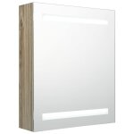 Vidaxl armoire de salle de bain � miroir led ch�ne 50x14x60 cm