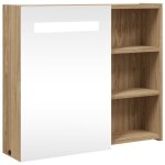 Vidaxl armoire de salle de bain  miroir avec led chne 60x13x52 cm
