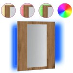 Vidaxl armoire de salle de bain miroir led chêne artisanal 40x12x45 cm Vidaxl armoire de salle de bain miroir led chêne artisanal 40x12x45 cm