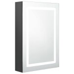 Vidaxl armoire de salle de bain � miroir led gris 50x13x70 cm