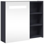 Vidaxl armoire de salle de bain  miroir avec led gris 60x13x52 cm