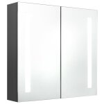 Vidaxl armoire de salle de bain  miroir led gris 62x14x60 cm