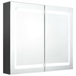 Vidaxl armoire de salle de bain � miroir led gris 80x12x68 cm