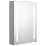 Vidaxl armoire de salle de bain  miroir led gris bton 50x13x70 cm