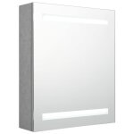Vidaxl armoire de salle de bain � miroir led gris b�ton 50x14x60 cm