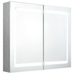 Vidaxl armoire de salle de bain � miroir led gris b�ton 80x12x68 cm