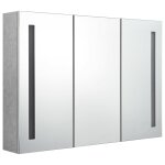 Vidaxl armoire de salle de bain  miroir led gris bton 89x14x62 cm