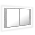 Vidaxl armoire de salle de bain � miroir led gris b�ton acrylique