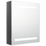 Vidaxl armoire de salle de bain  miroir led gris brillant 50x14x60 cm