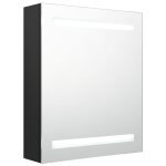 Vidaxl armoire de salle de bain � miroir led noir 50x14x60 cm
