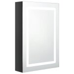 Vidaxl armoire de salle de bain � miroir led noir brillant 50x13x70 cm