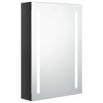 Vidaxl armoire de salle de bain  miroir led noir brillant 50x13x70 cm