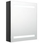 Vidaxl armoire de salle de bain  miroir led noir brillant 50x14x60 cm
