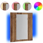 Vidaxl armoire de salle de bain  miroir led vieux bois 40x12x45 cm