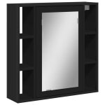 Vidaxl armoire de salle de bain � miroir noir bois d'ing�nierie
