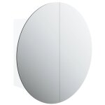 Vidaxl armoire de salle de bain miroir rond et led blanc 47x47x17, 5 cm