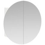 Vidaxl armoire de salle de bain miroir rond et led blanc 54x54x17, 5 cm