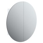 Vidaxl armoire de salle de bain miroir rond et led blanc 54x54x17, 5 cm