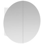 Vidaxl armoire de salle de bain miroir rond et led blanc 54x54x17, 5 cm