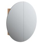Vidaxl armoire de salle de bain miroir rond et led ch�ne 54x54x17, 5 cm