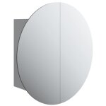 Vidaxl armoire de salle de bain miroir rond et led gris 40x40x17, 5 cm