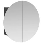 Vidaxl armoire de salle de bain miroir rond et led gris 54x54x17, 5 cm