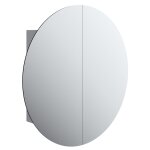 Vidaxl armoire de salle de bain miroir rond et led gris 54x54x17, 5 cm