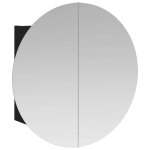 Vidaxl armoire de salle de bain miroir rond et led noir 40x40x17, 5 cm