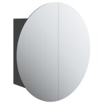 Vidaxl armoire de salle de bain miroir rond et led noir 40x40x17, 5 cm