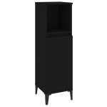 Vidaxl armoire de salle de bain noir 30x30x100 cm bois d'ing�nierie