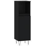 Vidaxl armoire de salle de bain noir 30x30x100 cm bois d'ing�nierie