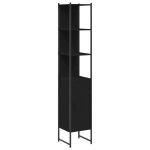 Vidaxl armoire de salle de bain noir 33x33x185, 5 cm bois d'ingnierie